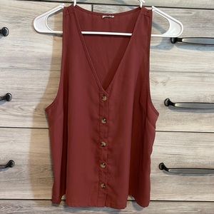 reddish-brownish, rusty colored flowy tank top. never worn